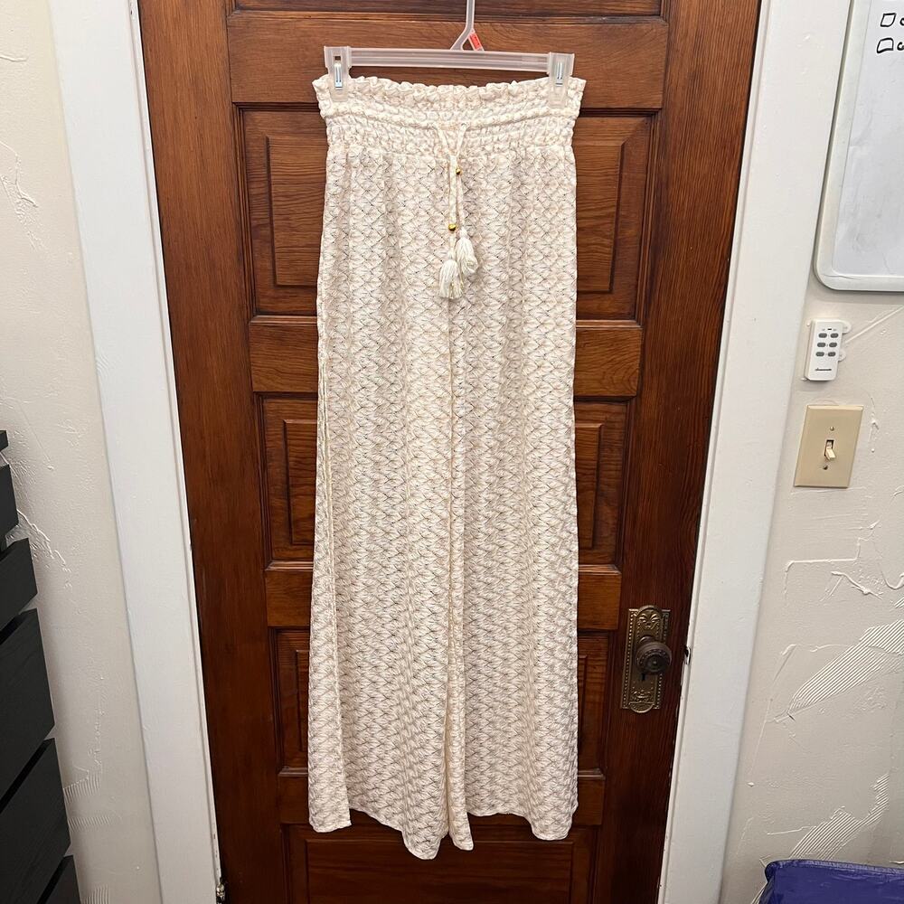 Ramy Brook Glora Zigzag Coverup Pant sz XS NWOT's $245 Knit White Zig Zag